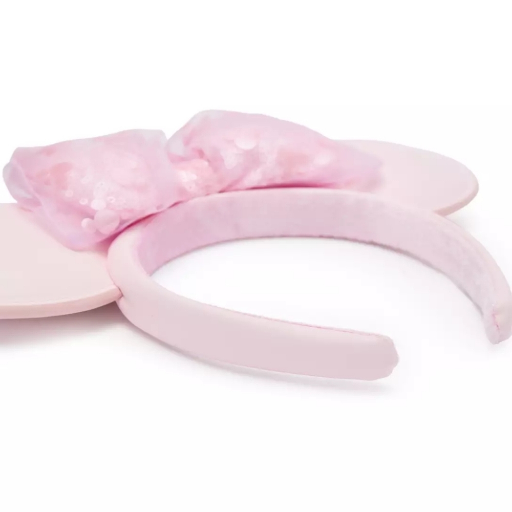 Disney Parks 2025 Minnie Mouse Ears Headband Vegan Leather Pleather Pink Sequin - Picture 3 of 8